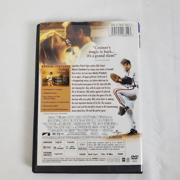 For Love of the Game DVD Kevin Costner Kelly Preston Baseball Romance Drama - Picture 3 of 3